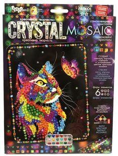 Набор для творчества DankoToys DT CRM-02-04 Мозаика Котик с бабочкой Crystal Mosaic