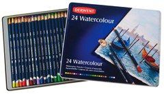 Олівці акварельні набір 24кол Derwent Watercolour у мет коробці D-32883