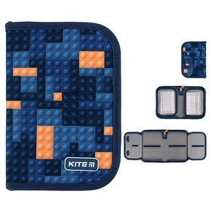 Пенал 1 відділення з 2 відворотами Kite мод 622 Blocks K24-622-8