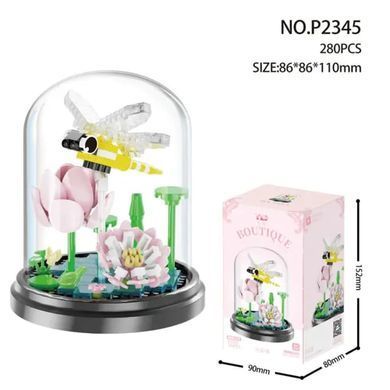 Конструктор 3D у колбі Boutique Бабка та квіти 11*8,5см, 280 дет №2345/2065