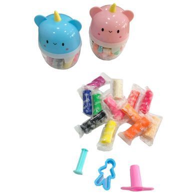 Маса для ліплення у відерці PlayDough 12 кол., з формочками 550 Єдиноріг