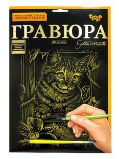 Набір для творчості DankoToys DT ГР-А4-02-07з Гравюра Кошеня