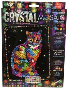 Набор для творчества DankoToys DT CRM-02-09 Мозаика Котик Crystal Mosaic