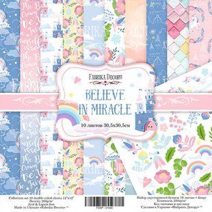 Набір паперу для скрапбукінгу Фабрика Декору FDSP-01042 Believe in miracle 30,5*30,5см 10арк + бонус 200г/м2