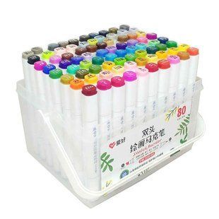 Скетч маркеры для рисования Swiss Ink двусторонние для бумаги набор 80 шт PM508-80