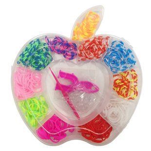 Набор для плетения резинками Rainbow Loom 550шт. + крючок +аксессуары Яблоко 594-4