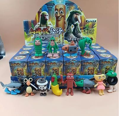 Игрушка фигурка брелок Брейнрот Бомбардиро Крокодило, Тунг Тунг Сахур 6-8см резиновая, в коробочке, модель ассорти 9747