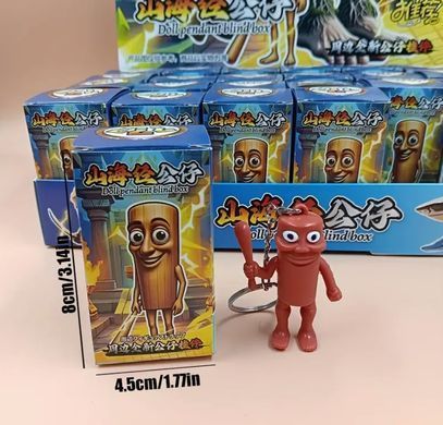 Игрушка фигурка брелок Брейнрот Бомбардиро Крокодило, Тунг Тунг Сахур 6-8см резиновая, в коробочке, модель ассорти 9747