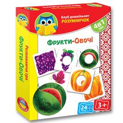Развивающая игра Vladi Toys Умник - Фрукты-овощи (укр) VT1306-06