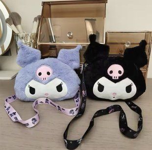Сумка через плечо Лидер детская меховая Куроми Kuromi 20*18см, ассорти №2693-1