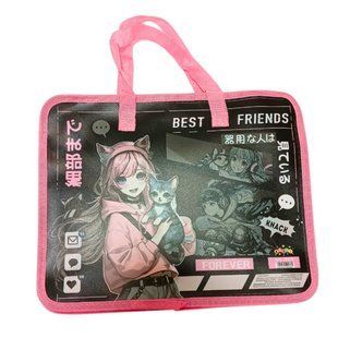 Папка-портфель А4 Kidis пластик на блискавці FC 13212 Anime Girls