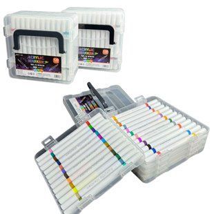 Маркер универсальный акриловый двухсторонний Acrylic Marker набор 60 шт 911-120 в пластиковом футляре