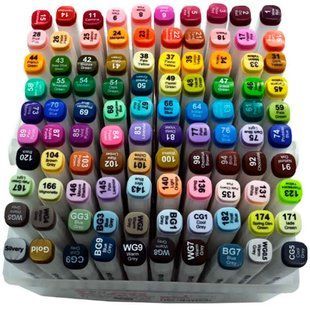 Скетч маркеры для рисования Swiss Ink двусторонние для бумаги набор 100 шт PM508-100