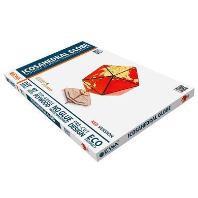 Деревянная сборная механическая 3D модель EVA Eco-Wood-ArtI COSAHEDRAL GLOBE (red) 001393