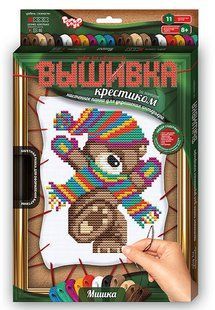 Набір для творчості DankoToys DT VK-02-01 вишивка хрестиком по номерам з рамкою 21*31см Ведмежа