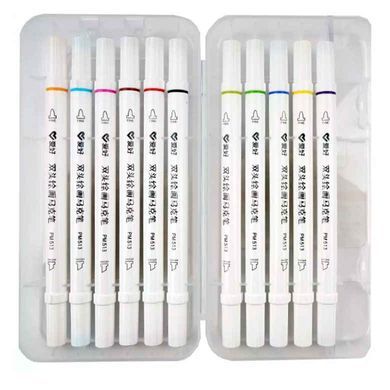 Маркер двосторонній SketchMarker Swiss Ink для паперу набір 12шт PM513-12