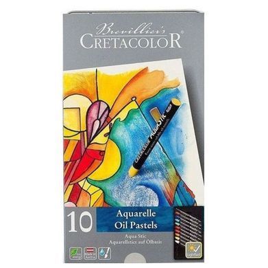 Пастель водорозчинна CRETACOLOR 10кол. в метал коробці Aqua Stic 45010