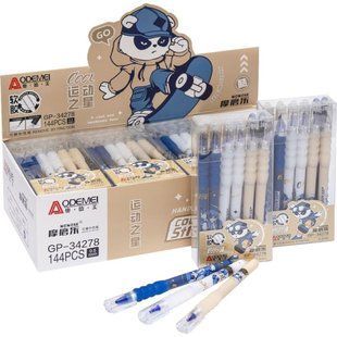 Ручка гелевая Пишет-Стирает Aodemei Panda Street, синяя GP-34278 наконечник игольчатый