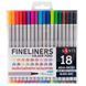 Ручки капиллярные Santi линер Fineliners набор разноцветные 18шт 390993
