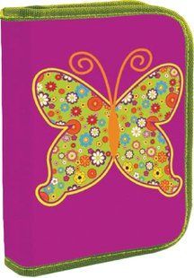 Пенал 1М 1 Вересня 'Butterfly' з 2 отворотами б/н 531161