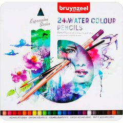 Набір акварельних олівців Bruynzeel Expression 24шт. у металевій коробці 60313024