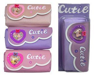 Пенал текстильный Лидер 21*9*5,5см, Cutie микс №2159