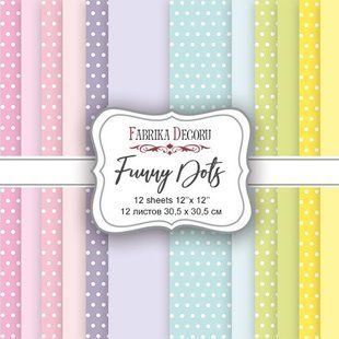Набор бумаги для скрапбукинга Фабрика Декора 30,5*30,5см Funny Dots 12л 175г/м2 FDSP-04010