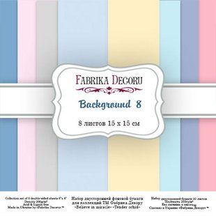 Набір паперу для скрапбукінгу Фабрика Декору FDSP-03008 Backgrounds 8 15*15см 8арк 200г/м2