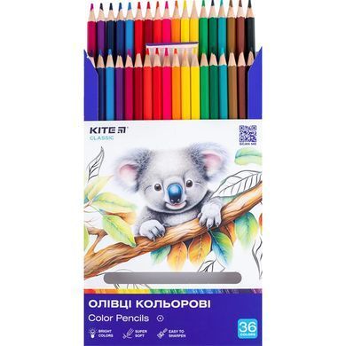 Олівці кольорові 36шт Kite Classic K-057