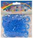 Резинки для плетения Rainbow Loom 200шт. однотонные Синие 8353 + крючок