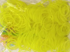 Резинки для плетения Rainbow Loom Bands 300шт. однотонные Лимонные 1898 +крючок