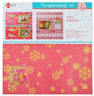 Набір для скрапбукінгу Santi 30,5*30,5см Merry Christmas червона 952443