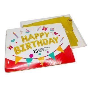 Шарик воздушный набор Happy Birthday 13шт фигурные Gold 1215-1