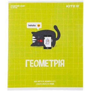 Тетрадь школьная предметная А5+ 168*203мм 48л. Kite в клетку, Cat Геометрия K23-240-19