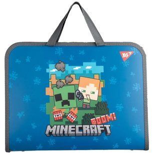 Портфель А4 Yes пластик на молнии FC Minecraft. Alex 492237