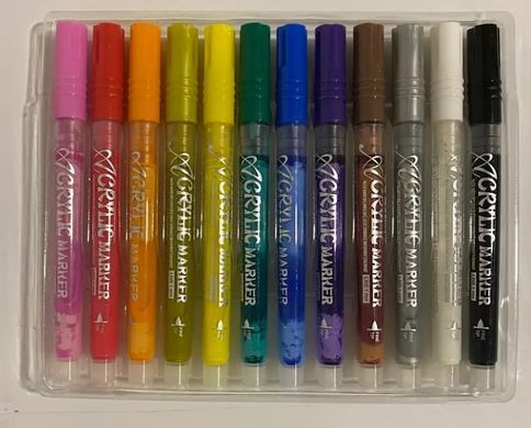 Маркер универсальный акриловый Acrylic Marker набор 12 шт 043024-12